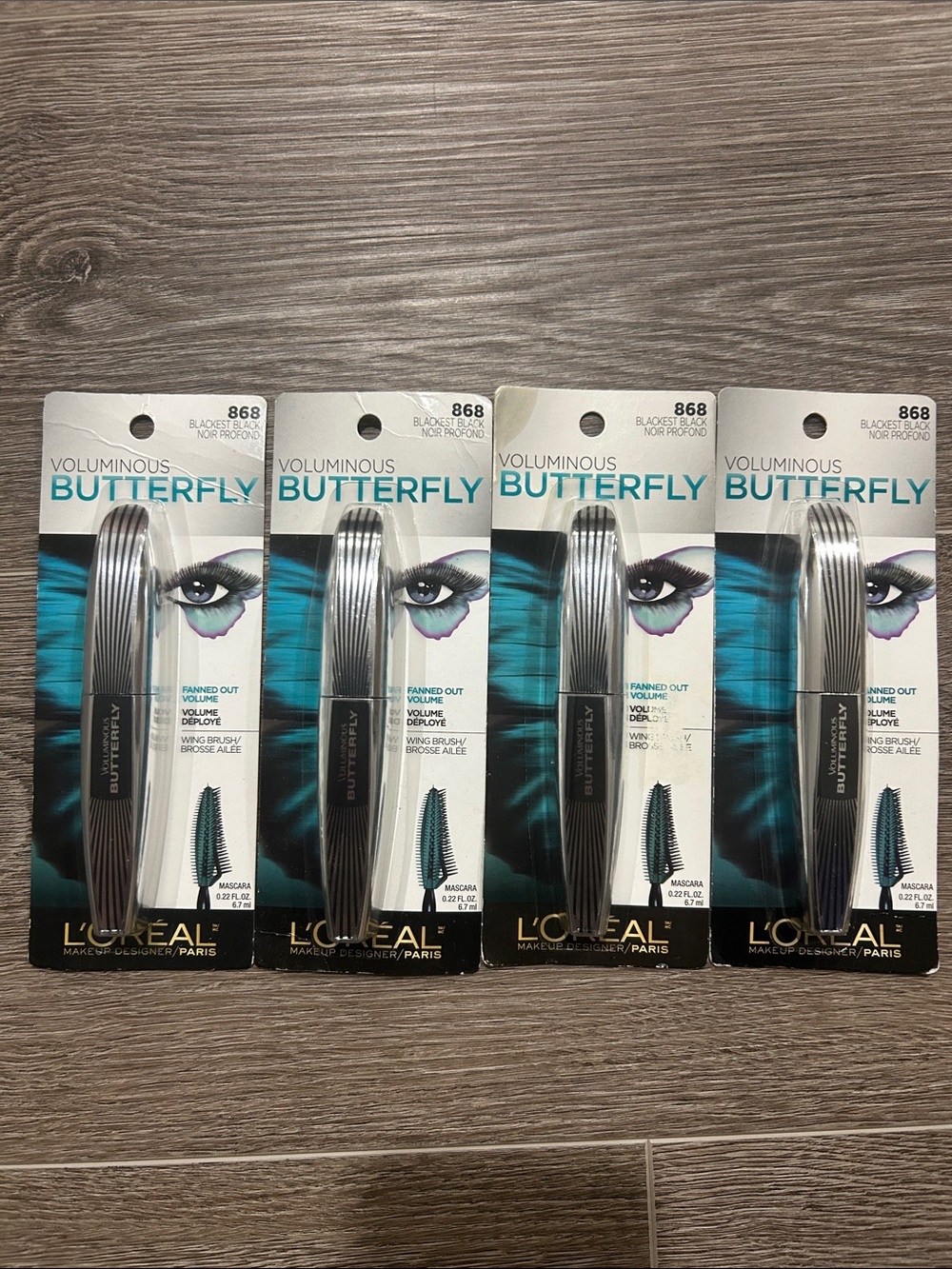 New 4X L'Oreal Voluminous Butterfly Mascara #868 blackest Black 🦋 FIRM PRICE 🦋